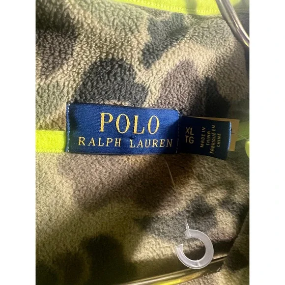 Mens Polo Ralph Lauren Camo Fleece Pullover Voyager Quarter Zip NWT - Picture 4 of 4